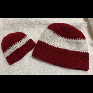 Oklahoma University Sooners handmade matching parent/child beanie hats